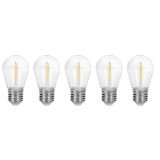 Set 5 becuri E27 de 1W pentru ghirlanda, lumina blanda, NEO TOOLS