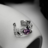 Cumpara ieftin Inel Argint 925 , zGothic Amethyst, , Design Organic cu Cristale Violet E i Negre