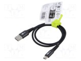 Cablu USB 2.0 Goobay USB A la USB C 0,5m negru 0,48Gbps 60W