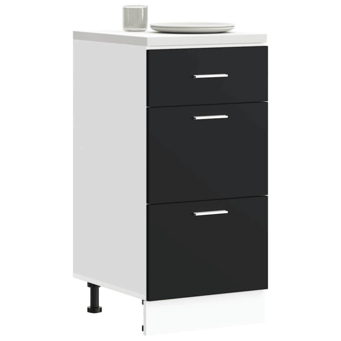 Dulap inferior &ldquo;Lyon&rdquo; negru 40x46x81,5 cm Lemn prelucrat