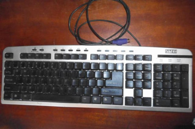 Tastatura Intex, 12 multimedia keys, Black - Silver, PS/2 foto