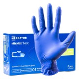Manusi nitril albastre fara pudra MERCATOR Nitrylex Basic marimea S 100 buc, antistatice, diagnostice si de protectie, nesterile