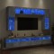 Set comode TV de perete cu lumini LED, 8 piese, gri beton