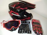 Casca Moto Enduro ATV, Ochelari, Manusi, Cagula, Marimi S-XL, ABS, ECE
