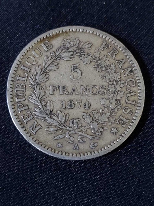 Franța 1874 A - 5 Franci - Monedă de argint #4