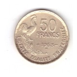 Moneda Franta 50 francs/franci 1953 B, stare buna, curata