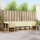 vidaXL Set de canapele de exterior cu pernă 7 pcs Alb și crem 3389824