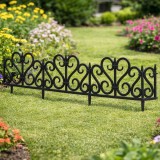 Set 4 panouri de gard decorativ gradina, flexibil, PVC, set 4 x 60x33 cm, negru Household NewTrend