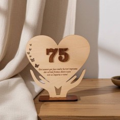 Placheta aniversara din lemn