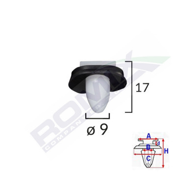 CLIPS FIXARE ELEMENTE EXTERIOARE PENTRU CITROEN/PEUGEOT/FIAT 9X17MM - ALB SET 10 BUC 62107 foto