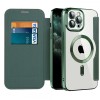Husa MagSafe pentru Apple iPhone 11 Pro Max, Techsuit, SmartMag Book, Verde