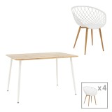 Cumpara ieftin Set masa si scaune 5 buc Cuba Pako World Alb 120x80x75 cm