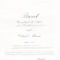 AMS# - BREVET ORDINUL MUNCII CL. III, 1967