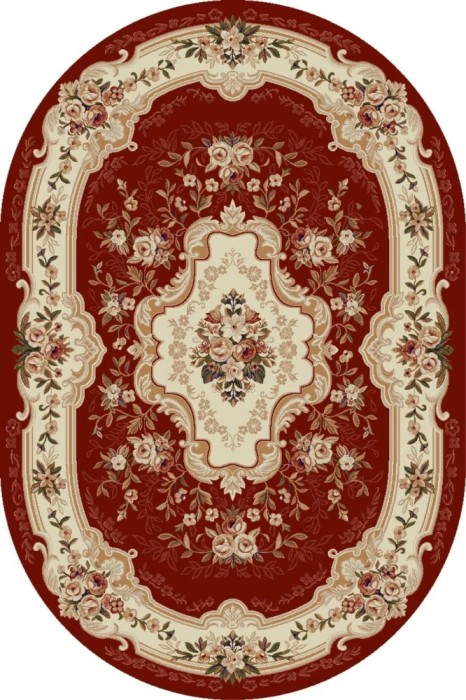 Covor Clasic, Lotos 570, Grena, Oval, Diverse Dimensiuni, 1800 gr/mp - 100x200 cm