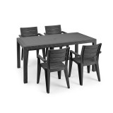 Set de mobilier de grădină Palmer 4+1 grafit