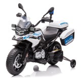 Motocicleta electrica de politie pentru copii, BMW F850 GS, 90W, 12V cu roti MOI Polizei