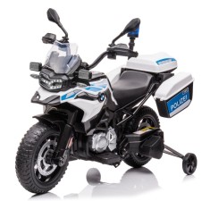 Motocicleta electrica de politie pentru copii, BMW F850 GS, 90W, 12V cu roti MOI Polizei