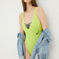 Nike costum de baie dintr-o bucată culoarea verde, cupa moale