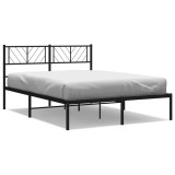 Cumpara ieftin Cadru de pat metalic cu tablie, negru, 120x190 cm