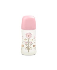 Biberon 270 ml tetină fiziologică SX Pro cu debit mediu Roz Gold Premium