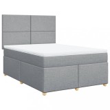 Cumpara ieftin Pat continental, gri deschis, 140x200 cm, material textil