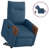 VidaXL Fotoliu electric rabatabil cu ridicare, albastru, textil