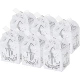 Set 25 cutii pentru prajituri, 5 x 5 x 5 cm, hartie, alb