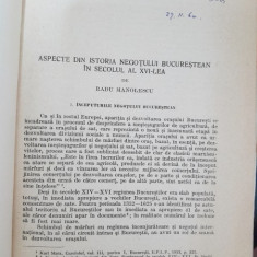 Aspecte din istorie negotului bucurestean in secolul al XVI-lea - Radu Manolescu cu dedicatie