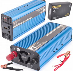 Convertor de tensiune auto, Invertor tensiune 12V 230V 1500W Powermat foto