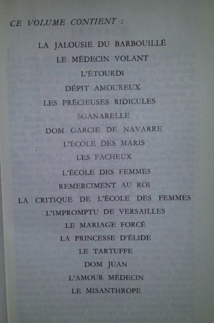 Moliere Theatre vol. I 1046 p cartonata velina