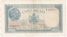 ROMANIA 5000 LEI DECEMVRIE 1945 VF foto