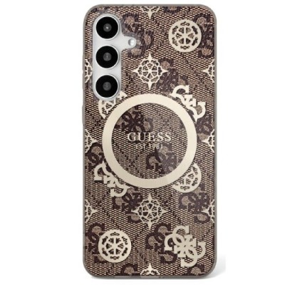 Husa pentru Samsung Galaxy S25 - Guess IML Peony On 4G Background MagSafe (GUHMS25SH4PYEEW) - Brown foto