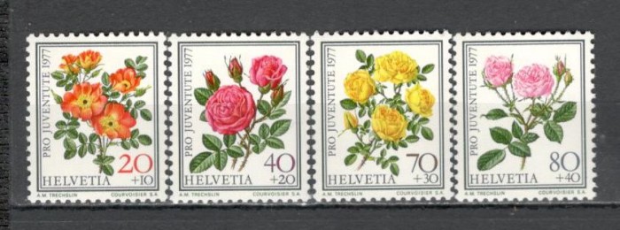 Elvetia.1977 PRO JUVENTUTE:Flori-Trandafiri DF.304