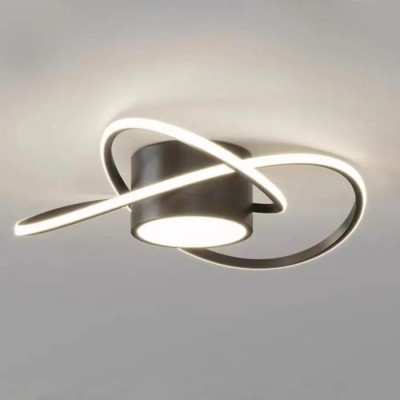 Lustra LED SEVEN, 30W, lumina Rece/Calda/Neutra, Negru foto