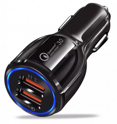 Incarcator auto 12-24V Fast Charge cu port USB si QC3.0 - BK348 foto