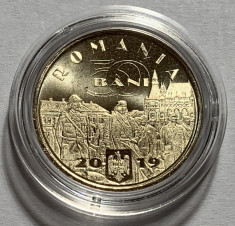 50 Bani 2019 Romania, Ferdinand I Intregitorul, in capsula, din fisic UNC foto