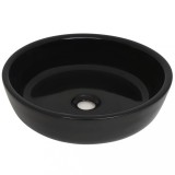 Cumpara ieftin Bazin chiuveta ceramic, negru, 42 x 12 cm, rotund