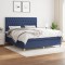 vidaXL Pat box spring cu saltea, albastru, 180x200 cm, material textil 3142599