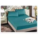 Cumpara ieftin Husa de Pat Tercot cu Elastic + 2 Fete de Perna pentru Pat Dublu Verde - EAT205