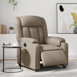 vidaXL Fotoliu electric masaj rabatabil, cappuccino, piele ecologică
