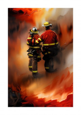 Sticker decorativ, Pompieri, Rosu, 85 cm, 6369ST foto