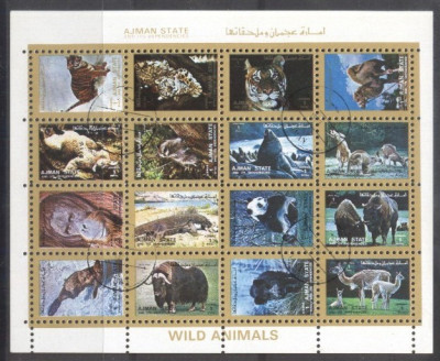 Ajman 1973 Animals perf. mini block used AE.390 foto