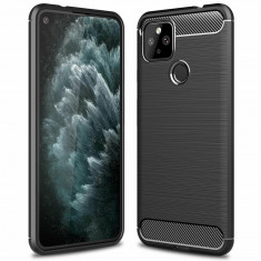 Husa pentru Google Pixel 4a 5G, Techsuit Carbon Silicone, Black