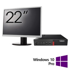 Pachet Refurbished Calculator Lenovo ThinkCentre M710q Mini PC, Intel Core i5-6500T 2.50GHz, 16GB DDR4, 512GB SSD + Monitor 22 Inch + Windows 10 Pro N foto