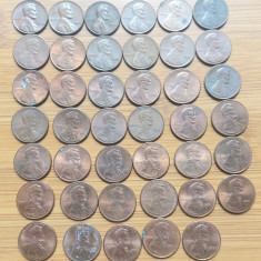 Lot 41 monede USA One Cent 1964-2008 diferite