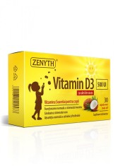 Vitamina D3 500 UI pentru copii, 30 capsule, in ulei de cocos MCT, absorbtie superioara, ZENYTH