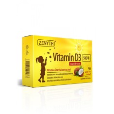 Vitamina D3 500 UI pentru copii, 30 capsule, in ulei de cocos MCT, absorbtie superioara, ZENYTH