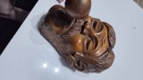 Statueta vintage mos cu pipa