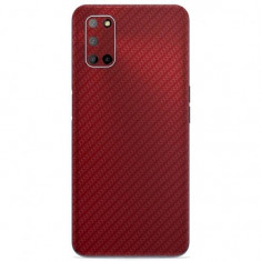 Set Folii Skin Acoperire 360 Compatibile cu Oppo A72 (Set 2) - ApcGsm Wraps Carbon Geranium Red foto