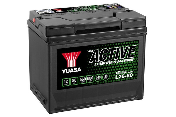Baterie Yuasa 12V 80AH/560A Active Leisure &amp; Marine (L+ Standard) 260x174x225 B9 (Ciclu profund/Dual Scop)